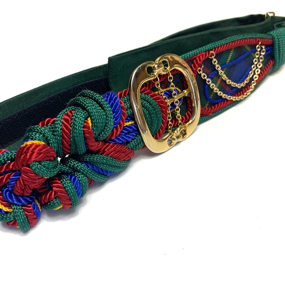 Vtg Carolyn Tanner Braided Rope & Chain Adjustable Belt - Picture 6 of 10